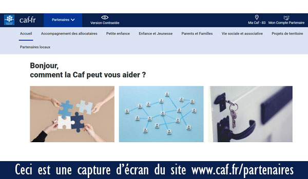 Connexion à mon compte Partenaire Caf.fr